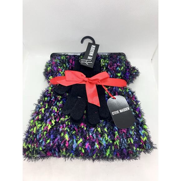 Steve Madden Infinity Scarf & Gloves 2 Pc Multicolor NWT - Picture 3 of 4